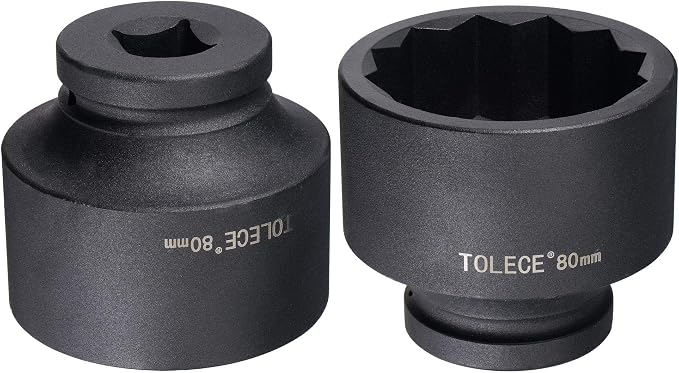 uxcell 1-Inch Drive 80mm 12-Point Impact Socket, CR-MO Steel 100mm Length, Standard Metric Sizes