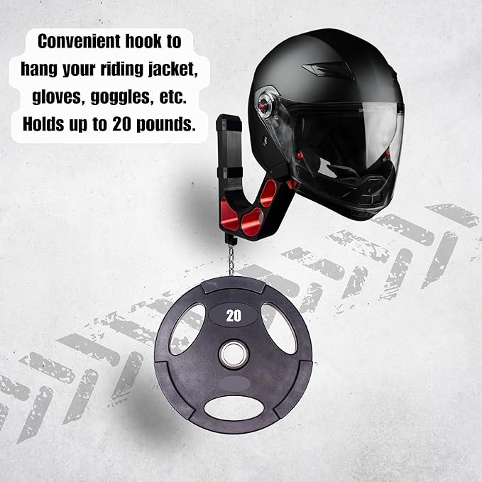 Wall Mounted Helmet Holder – Heavy Duty Motorcycle Helmet Hanger Rack for Garage Storage | Helmet Wall Mount for Motorcycle, Bicycle, Football & VR Headset | 3D Printed PETG Helmet Hook Atomic Orange