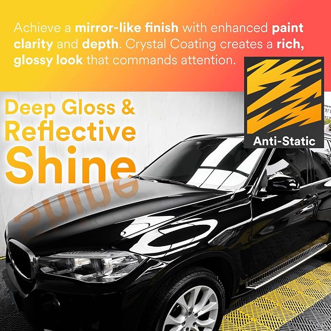 9H Crystal Ceramic Coating Spray for Auto Cars High Gloss Paint Hydrophobic Protection UV and Scratch Resistant Long-Lasting Shine 30 ml