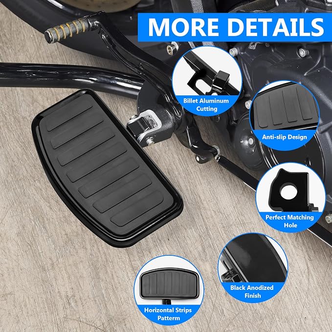 D-shaped Driver Footboards Front Rider Foot Rest Floorboards for Indian Scout Sixty Bobber 2015-2025 Models Foot Pegs Accessories(Black, Stripe B)