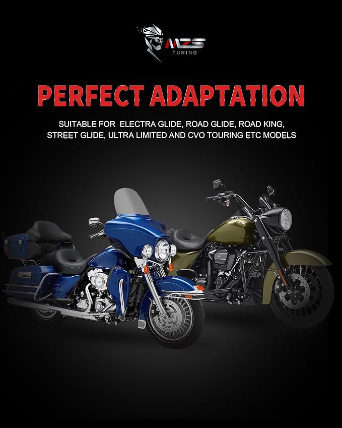 MZS Motorcycle Passenger Floorboards, 1993-2025 Touring Passenger Foot Pegs Rear Footboards Floor Boards Mount Bracket Kit Black Compatible with Road Glide King Electra Street Glide Ultra Limited