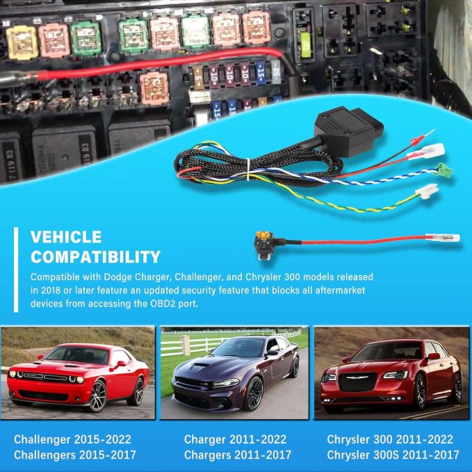Double Bypass | Trunk-Mount Security Bypass Cable Kit Compatible with Dodge Charger, Challenger, Chrysler 300 2018-2024