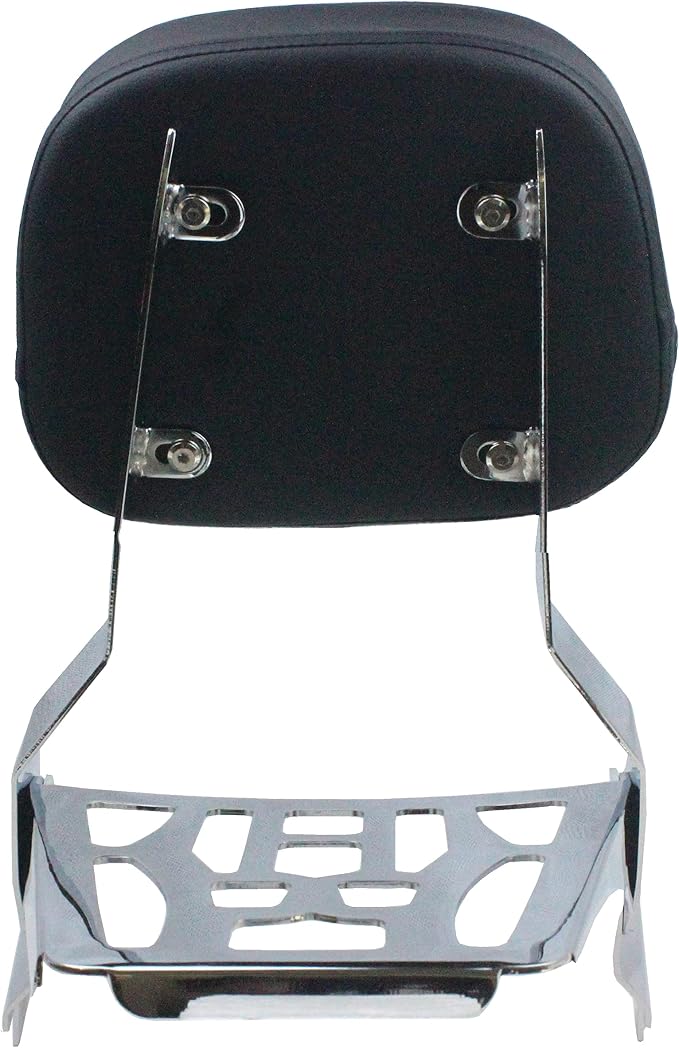 YHMOTO Motorcycle Sissy Bar Backrest with Luggage Rack For Yamaha VStar 650 400 DS650 Custom DS400 V star 1996-2017 (Style B-Chrome)