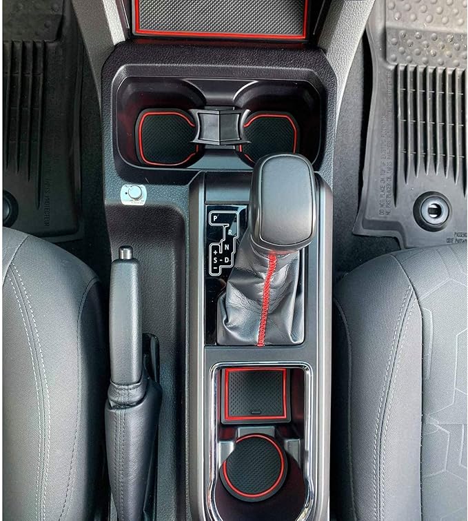JDMCAR Custom Liners Insert (18 Pieces, Red) and Center Console Cushion Compatible with Toyota Tacoma Accessories 2016-2022 2023