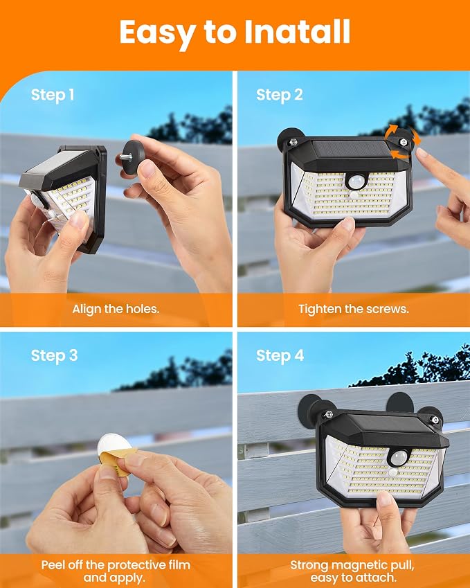 LUHLEE 178 LED Magnetic RV Solar Lights Outdoor, 800LM Ultra-Bright RV Porch Light with Motion Sensor, Strong Magnets IP65 Waterproof rv Lights Exterior for Awning Camper Trailer Porch (2 Pack)