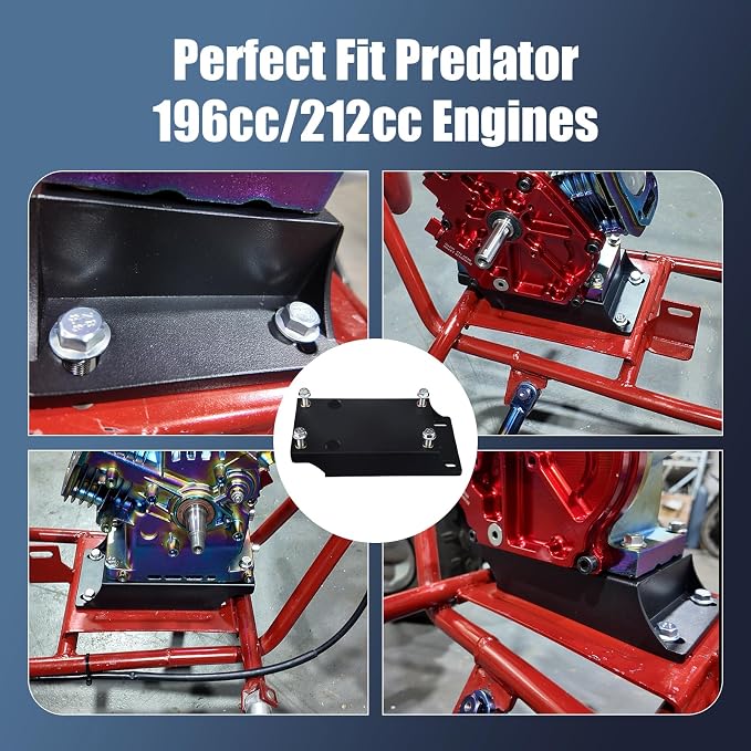 Aluminum Torque Converter Motor Riser Plate Mount for Predator 212cc 196cc GX160 GX200 Engine Coleman Baja Massimo B* Mini Bike Go Kart Parts 1 3/4 Inch