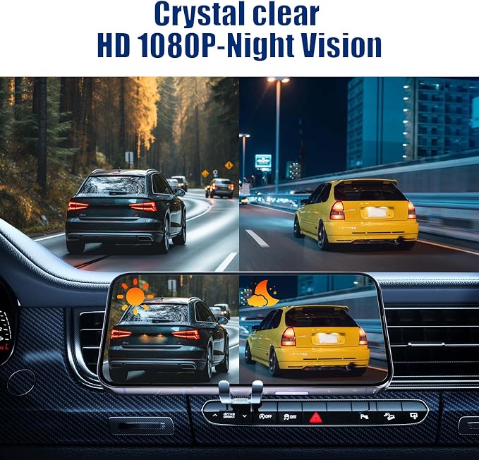 WiFi Magnetic Solar Wireless Backup Camera, 10000mAh Rechargeable 1080P Rear View Camera for Truck RV Trailer Car, DVR Recording Night Vision,Easy Installation