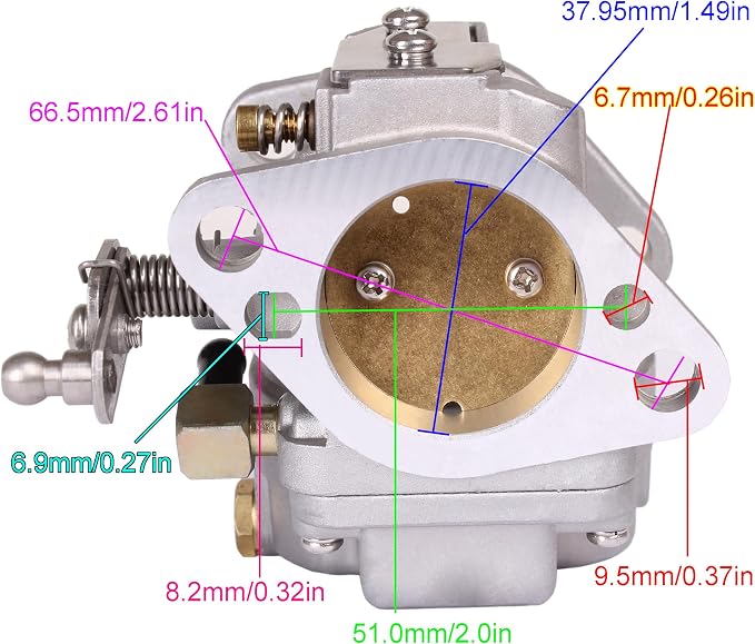 SouthMarine Boat Engine 3301-821854T6 3301-821854T21 Bottom Carb Carburetor Assembly for Mercury Quicksilver Mariner Ouboard Motor 40HP 45HP 55HP 60HP 2-Stroke 3-Cylinder