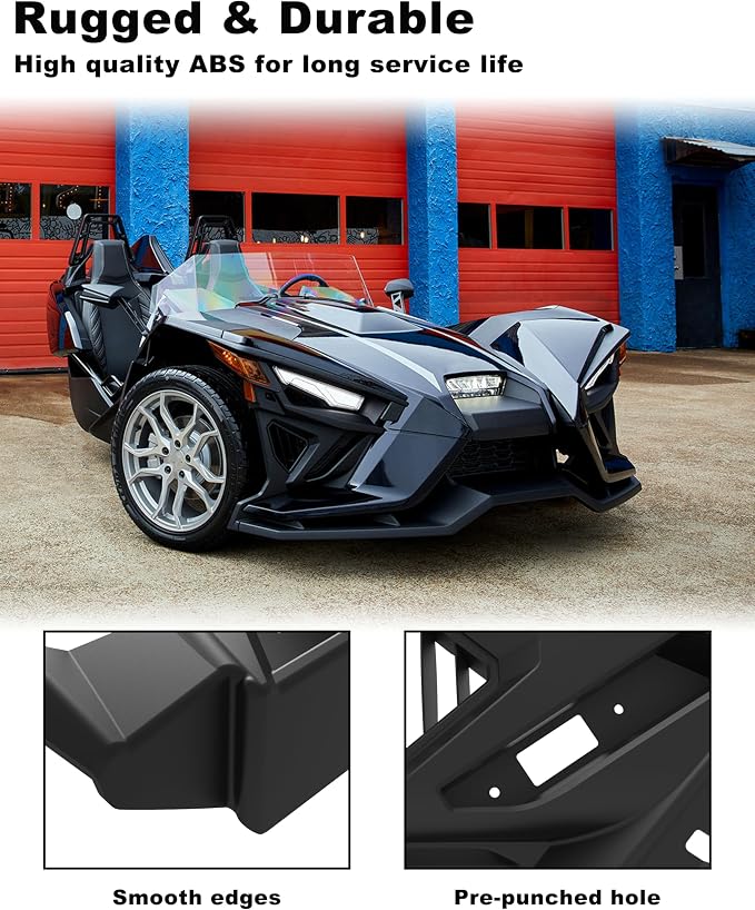 Front Lower Accent Panel Kit for Slingshot, Decorative Plate Daytime Running Lights Trim Panel Upgrade Kit for Polaris Slingshot S SL SLR R LE 2020-2023 Accessories