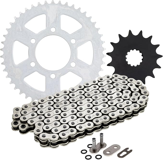 NICHE Drive Sprocket Chain Combo for Kawasaki Ninja 650 Versys Front 15 Rear 46 Tooth 520 O-Ring 114 Links