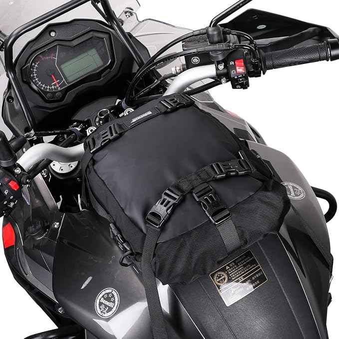 Waterproof Motorcycle Tail Bag 10L Motorbike Rear Rack Storage Bag Saddle Pannier for Touring Adventure Commuting Black
