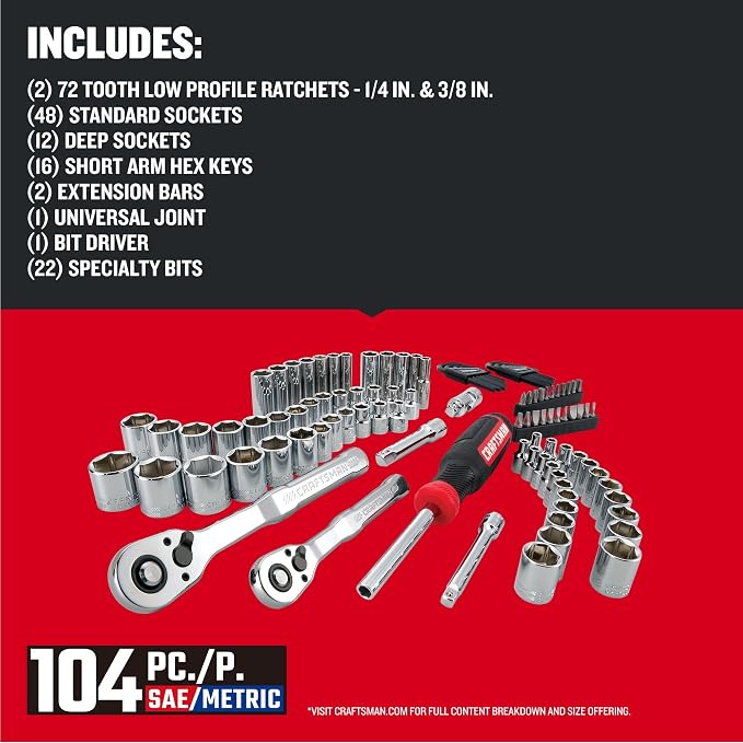 CRAFTSMAN 104Pc Mechanic Tool Set (CMMT45104)