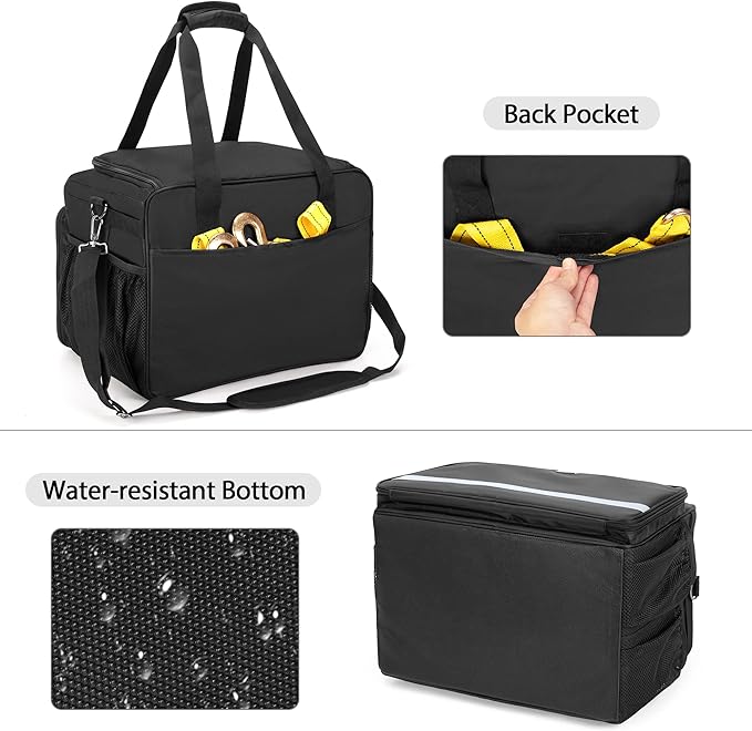 samdew Large Recovery Gear Bag, Recovery Equipment Bag for Offroad Gear Kit, Recovery Gear Box for Tire Repair Tools, Bag for Tow Straps, Shackles & Towing Accessories for Vehicle or Trucks, Bag Only