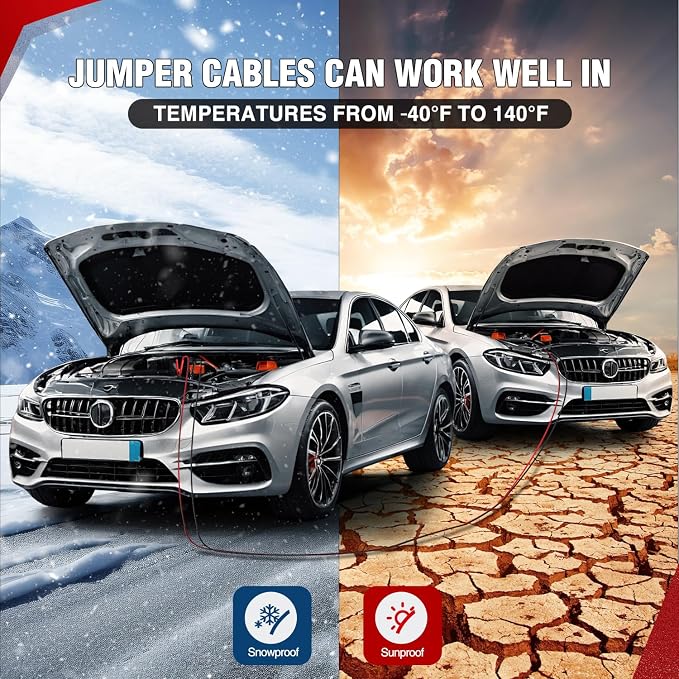 Nilight 1 Gauge 30 Feet Heavy Duty Jumper Cables 900 Amp Booster Battery Cables with Permanent Installation kit and Quick Connect Plug Includes Carrying Bag for 12V & 24V Cars SUVs and Trucks