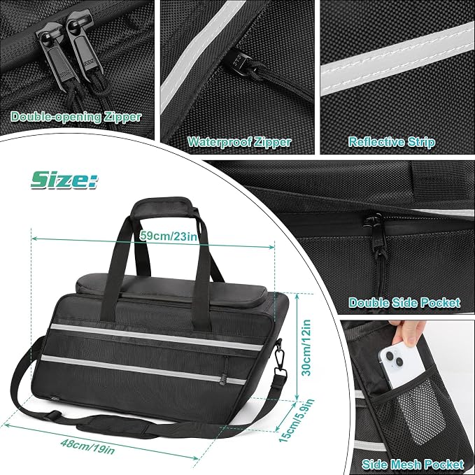 Motorcycle Saddlebag Liner, Waterproof 32L Large Hard Saddle Insert Travel Storage Bag Compatible with Touring Street Glide Road Glide Road King 1993-2023 1700 Royal Star