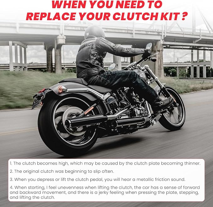 Clutch Kit Disc Friction Steel Plates compatible with Harley Davidson Twin Cam Touring Dyna Softail Models 1997-2017, Replace of P/N 37980-10 307-30-10013