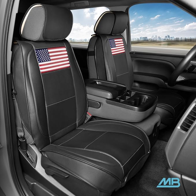 American Flag Seat Covers for Trucks, Cars, & SUV - Napa Leather US Car Seat Covers American Flag Truck Accessories - Car Seat Cover Patriotic Car Accessories Car Seat Protector