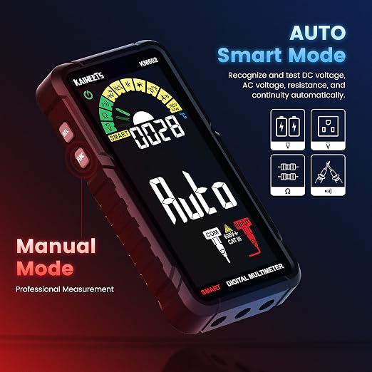 KAIWEETS Smart Multimeter KM602 & Soft Silicone Electrician Test Leads Kit
