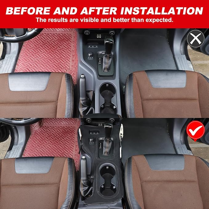 Lcojicep Car Center Console Organizer Compatible with Ford Ranger Accessories Seat Gap Storage Box Soft Gear Shift Panel Trim Cover (for 2015-2022)