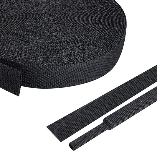 2:1 Ratio Flat Heat Shrinkable Braided Sleeving,Electrical Insulating Tubing,Durable Automotive Fabric Harness Shrinking Sheath (1/2"-20ft)