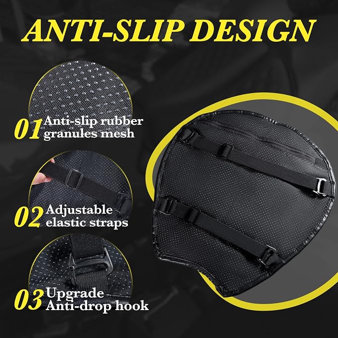 Foldable Motorcycle Gel Seat Cushion with Sunshade Cover – 3D Dome-Shaped Shock Absorption Seat Pad, Comfort & Butt Protection for Long Rides, Stay Cool & Comfortable