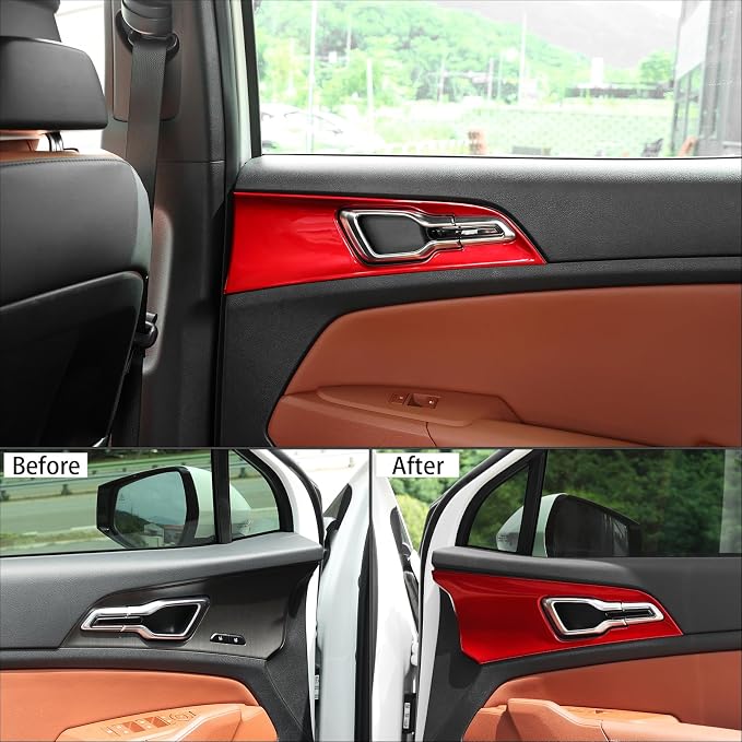 Car Interior Door Frame Cover Trim Sticker Door Lock Button Decor Trim Compatible with Kia Sportage 2023-2026 Accessories (Glossy Red Style)