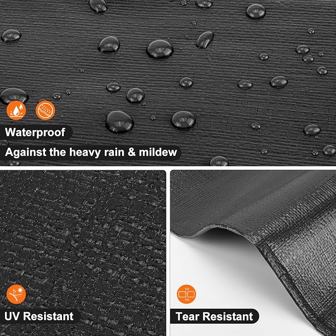 Tarp 10x20 Feet, 8 Mil Large Waterproof Tarps Heavy Duty with Grommets Every 23.6", Thick Plastic Tarp, UV Resistant Tear&Fade Resistant, Reinforced Edges for Outdoor Pool Camp Tent
