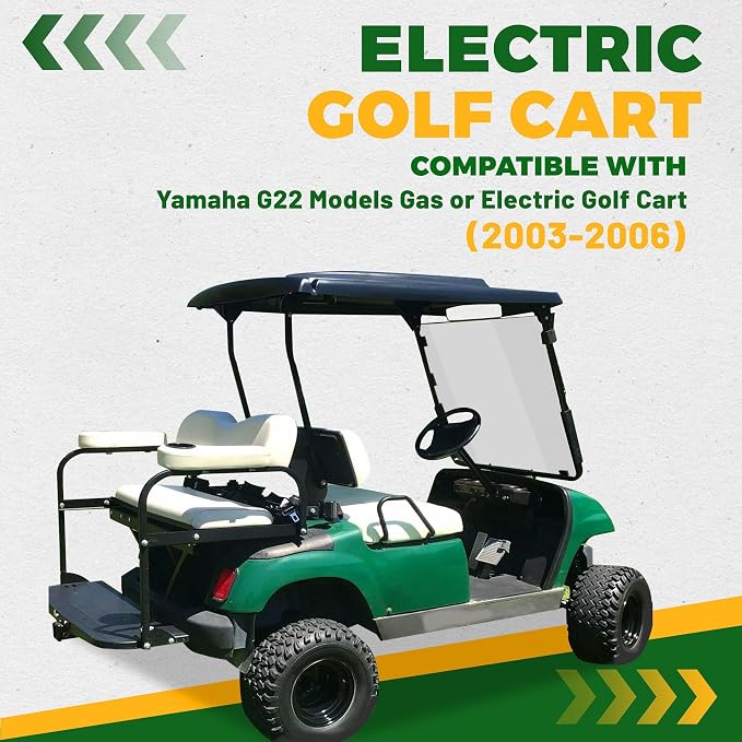 ECOTRIC Tinted Windshield Compatible with Yamaha G22 Models 2003-2006 Folding Down Tinted with Anti-UV and Impact Resistant Acrylic