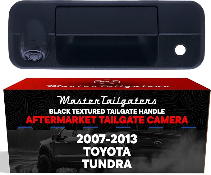 Master Tailgaters Black Tailgate Handle with Backup Camera Replacement for Toyota Tundra (2007-2013) | IP68 Waterproof | Parking Grid Lines Available | Easy to Install