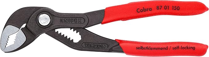 KNIPEX Cobra Water Pump Pliers Set - 10-Inch (8701250) & 6-Inch (8701150), Red
