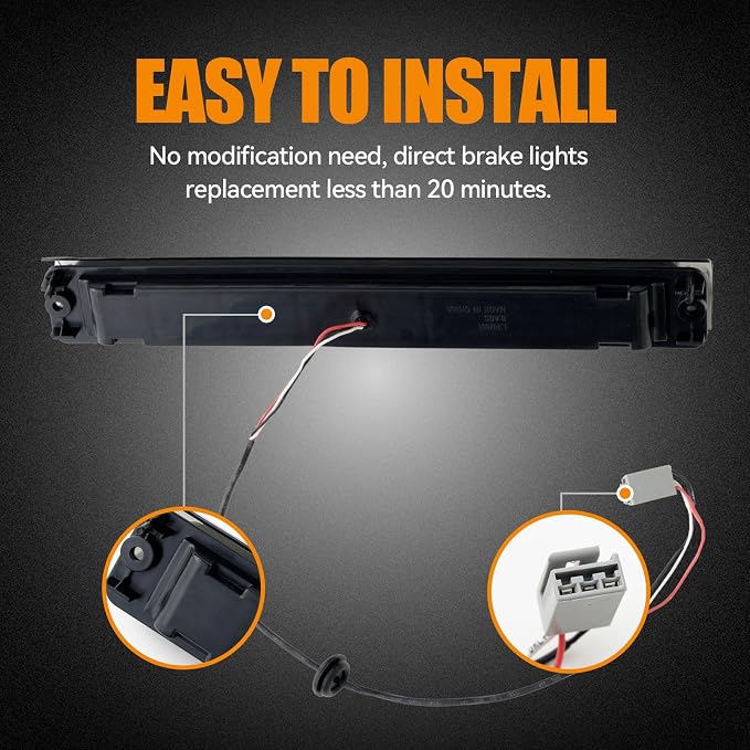 Third 3rd Brake Light LED for 1997-2003 Ford F150, High Mount Rear Brake Lights Assembly for 2004 F-150 Heritage, Waterproof Center Cab Lamp Stop Light