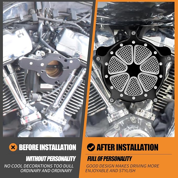 Motorcyle Air Cleaner Filter Fit for Harley Touring street glide road king trike Softail (D For M8 Touring 17-23 Trike 17-25 Softail 18-24)