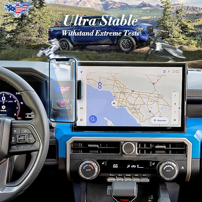 2026 Tacoma Vent Phone Mount for Toyota Tacoma 2024-2026 | 4Runner 2025 Accessories | Aluminum Telescopic Air Vent Phone Holder |Thick Case Friendly Car Mount for iPhone 16/15 Pro Max, Galaxy S24