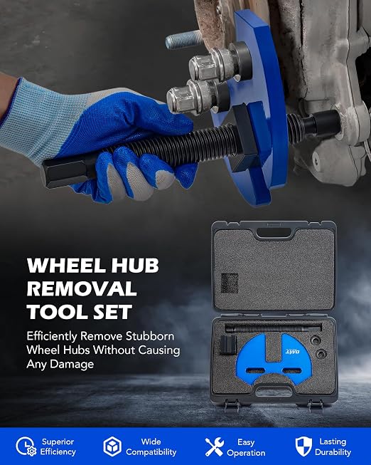 Orion Motor Tech Wheel Hub Removal Tool Kit, Wheel Bearing Hub Remover Tool Set Compatible with 5 6 8 Lug Hub Assemblies on Cars and Trucks, Wheel Hub Buster Puller with Carrying Case
