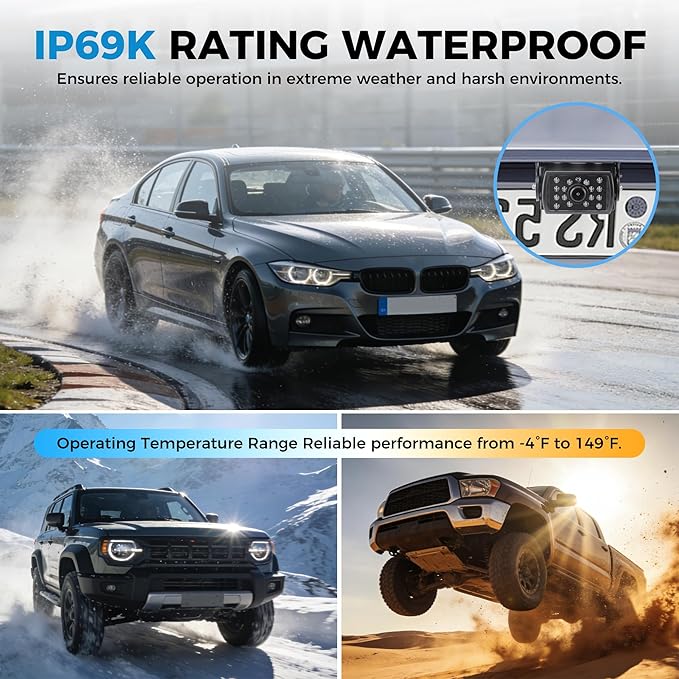 Wireless Backup Camera Solar for Truck: 5''Portable Magnetic Wide Rear View Camera- HD 1080P 5 Inch Split-Screen, Easy Install, IR Night Vision, IP69K Waterproof for Pickup Trailer Small RV Camper