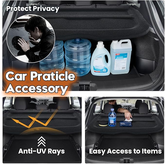 Powerty Cargo Cover for 2017-2023 Nissan Rogue Sport Accessories(Not for Nissan Rogue) Trunk Cover Trunk Shielding Shade Cargo Luggage Cover Black (Can Withstand The Load)