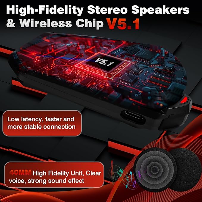 Motorcycle Helmet Headset 8 Riders Communication System X8 Intercom with Music Sharing/HiFi Sound/3 EQ Music Modes/DSP&CVC Noise Cancellation/IP67/FM Radio - X8-Red 1 Pack