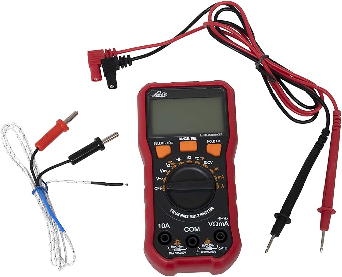 Lisle 82600 Digital Multimeter for Cat III, Red
