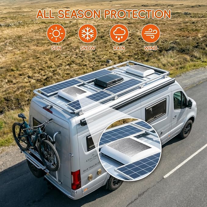 2Pack 14x14x3 RV Vent Insulator and Skylight Cover,Waterproof Universal Camper Roof Vent Plug,Snug Fit Privacy Blackout Shield Heat Blocker,Heavy Duty Trailer Ceiling Draft Stopper for Van Life