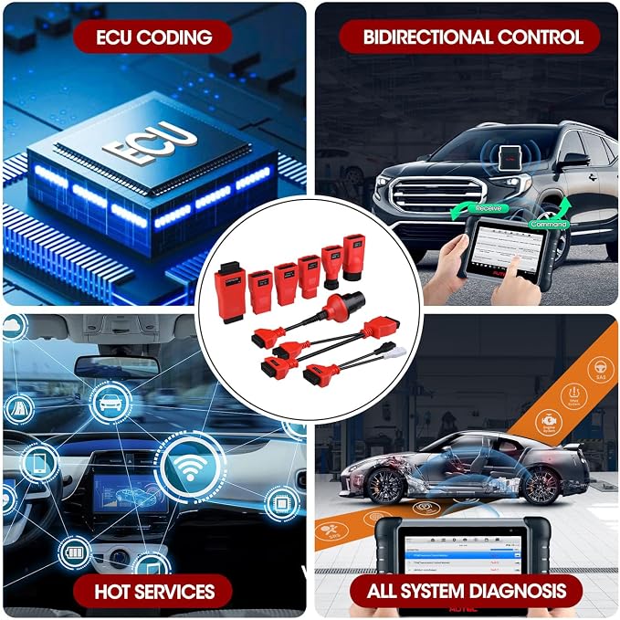 Autel MaxiSys MSOBD2KIT Non-OBDII Adapter Kit, 9PCS Connector for Diagnose OBD 1 Vehicle, OE-Compliant Connectors, Support Autel Scanner MK808S MK900 MX900 MK808BT PRO MK900BT MP900BT MS906 PRO Ultra