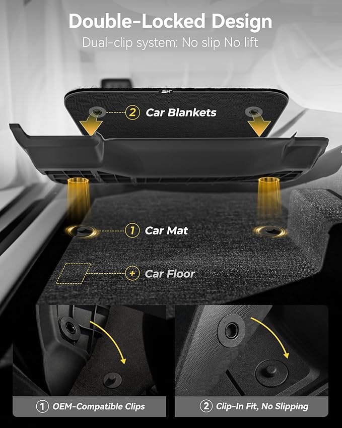 3W Floor Mats with Carpets Custom Fit Mercedez Benz GLB 2020-2026, TPE Floor Liner Thickened Carpet with Safety Locks and Driver Heel Pad for Benz GLB250 GLB35 AMG Cars Accessory