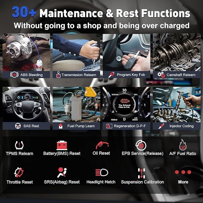 OBD2 Scan Tool for Ford Lincoln Mercury Vehicles, All Systems Diagnostic Scanner Transmission Live Data ABS SAS EPB Car Code Reader with Engine Check Oil Reset Bi-Directional Functions, etc