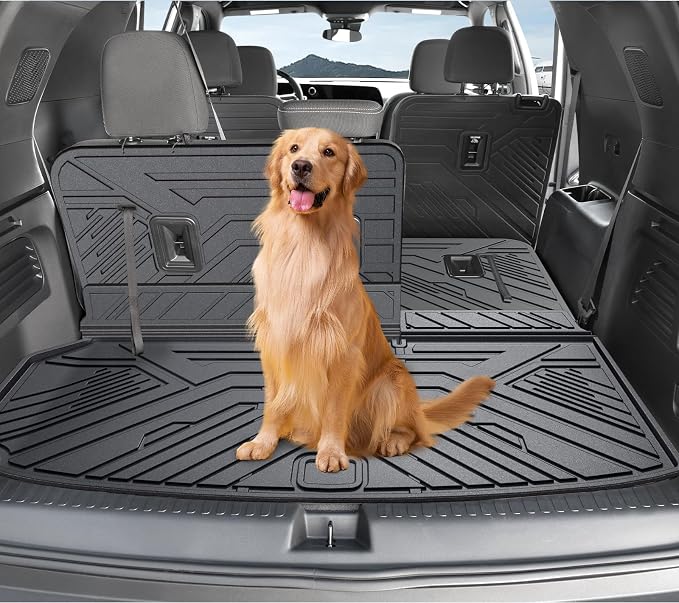 Cargo Mat Backrest Mats for 2024-2026 Chevy Traverse & 2024-2026 GMC Acadia & 2025 2026 Buick Enclave, Fit Both 7 & 8 Seats, All Weather TPE Cargo Liner Trunk Mat Car Accessories