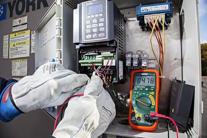 Extech EX355-12-Function True RMS Multimeter with Non-Contact Voltage Detection (NCV) | AC/DC V/A, resistance, capacitance, frequency, Type K, NCV, LoZ, low pass filter, included probe