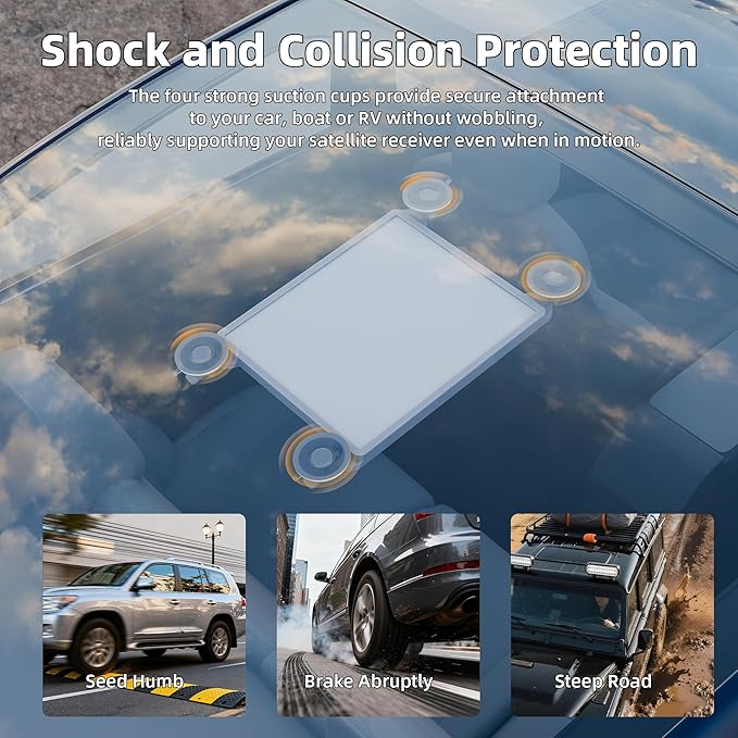 DAIERTEK Starlink Mini Protective Cover, Starlink Mini Dash Mount, Waterproof, for Rv, Car, White