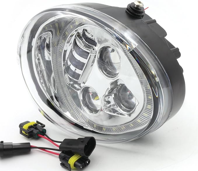 Chrome led Headlight with Angel Eye Replacement Fit for Harley Davidson vrod vrscf v-rod night special
