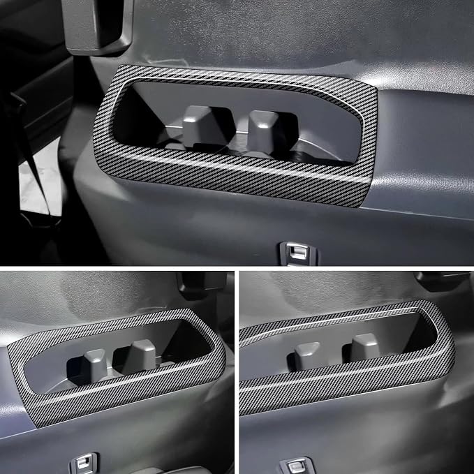 2Pcs Third Row Cup Holder Panel Cover Compatible with Toyota Grand Highlander 2024 2025 2026 Fit for 2024-2026 Grand Highlander ABS Accessories(Carbon Fiber)