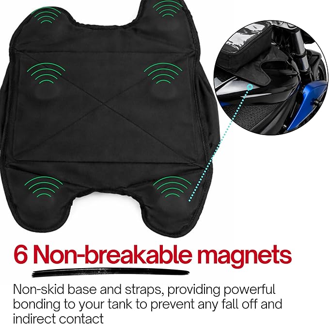 Formosa Covers Motorcycle Tank Bag 10L, Magnetic Gas Fuel Tank Bag with Clear Map & Phone Window, Strong Magnet Mount, Water Resistant Motorbike Storage for Street & Sport Bikes