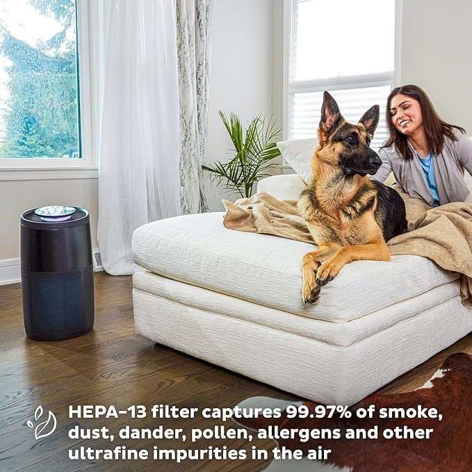 Instant HEPA Quiet Air Purifier From the Makers of Instant Pot with Plasma Ion Technology, Rooms up to 1,940ft2, removes 99% of Dust, Smoke, Odors, Pollen & Pet Hair, for Bedrooms, Offices, Charcoal