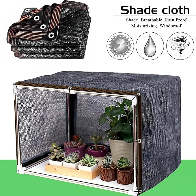 Shade Cloth - Outdoor Sun Shade with Grommets,Garden Shade Netting for Plants Heat Protection Greenhouse Patio Dog Kennel Chicken Coop（16x16ft）